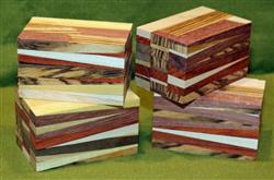 Blank #741 - Four Eclectic Segmented Turning Blanks ~ 2" x 2" x 3 1/4" ~ $24.99